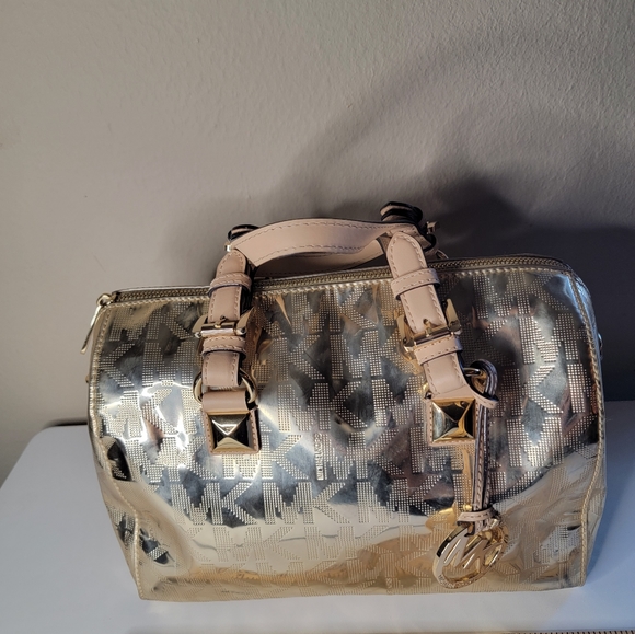 Michael Kors Grayson Large Satchel Mirror Metallic purse - Picture 8 of 8